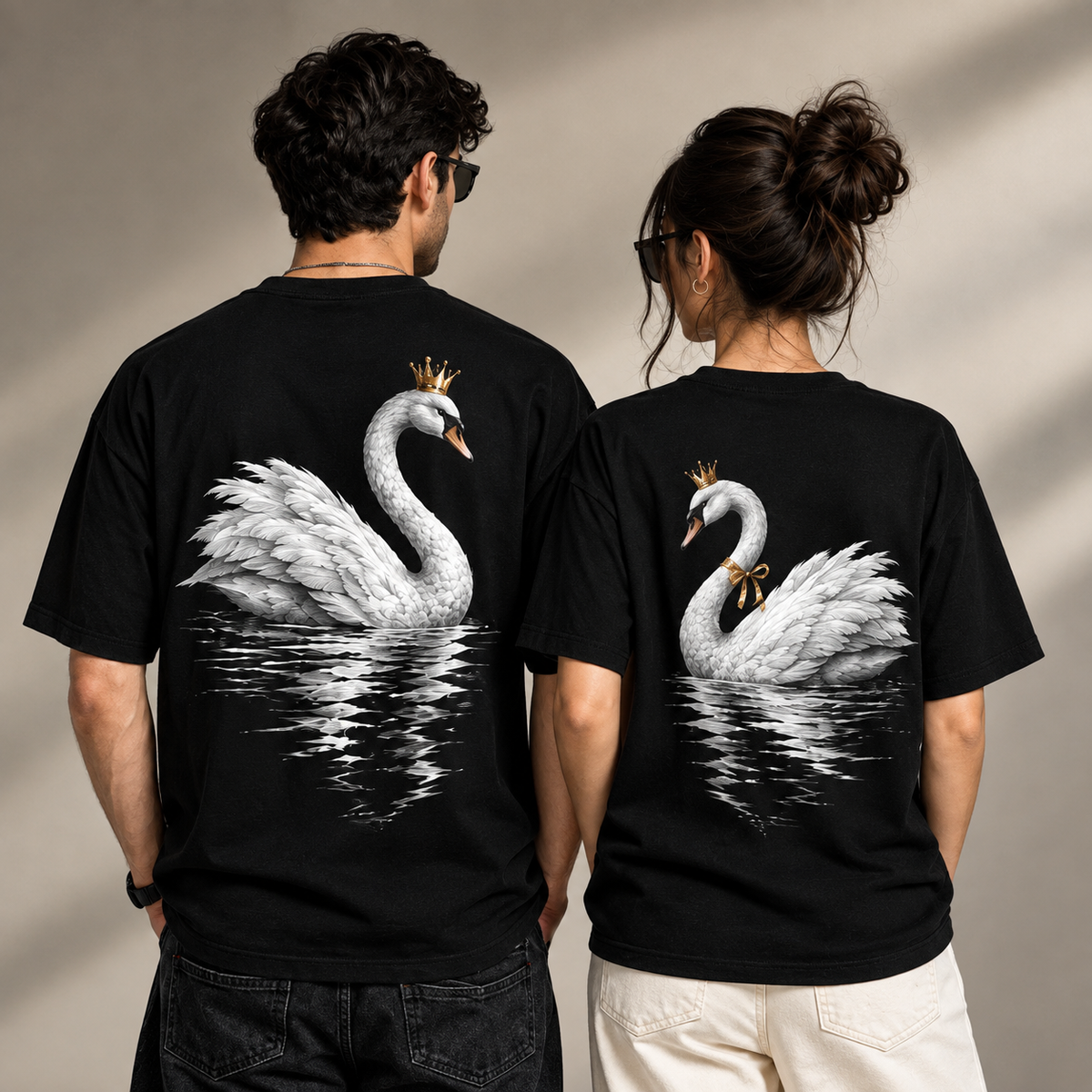 Royal Swan Couple – Matching T-Shirt
