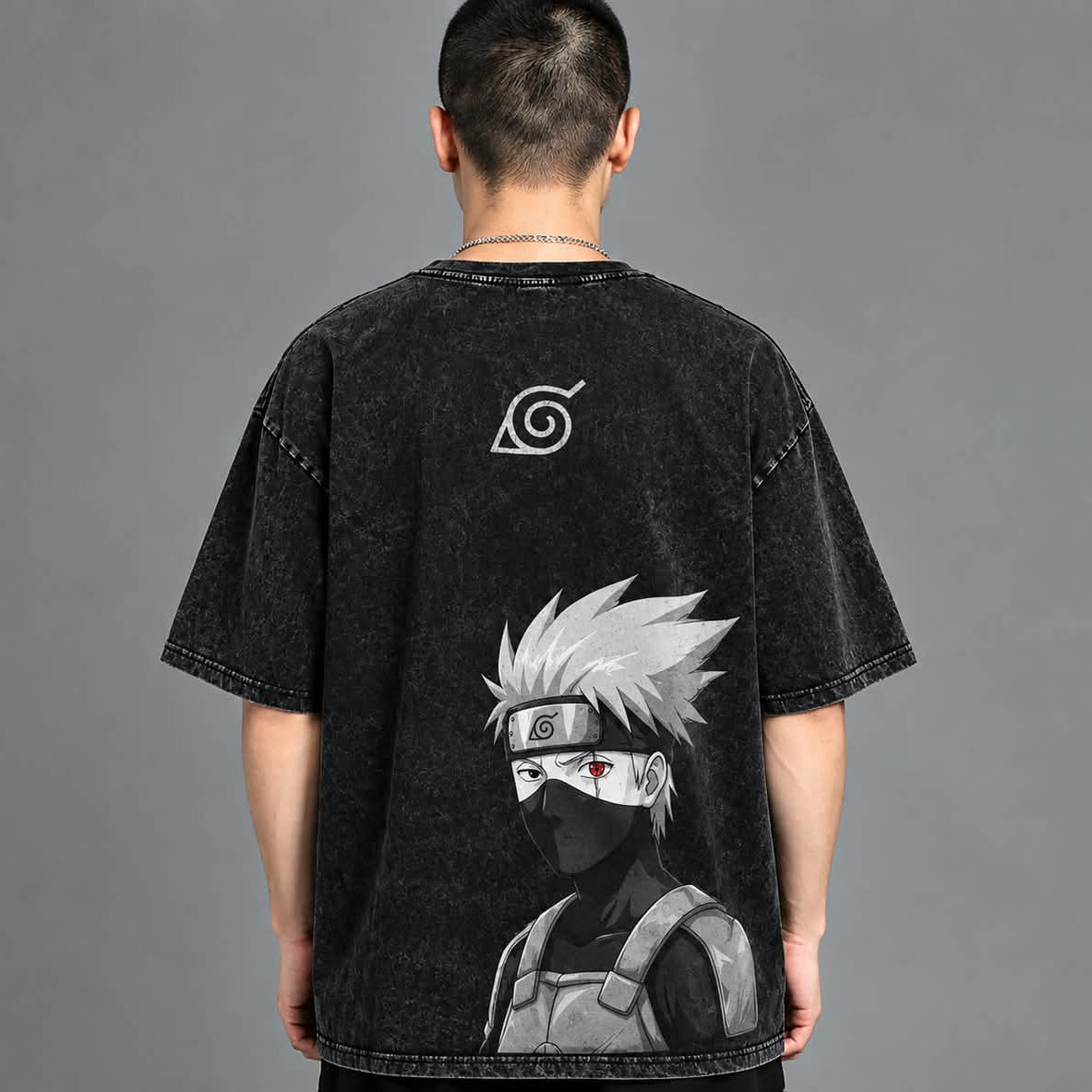 Shadow Anime Oversized T-Shirt – Black & White