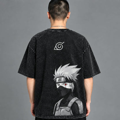 Shadow Anime Oversized T-Shirt – Black & White