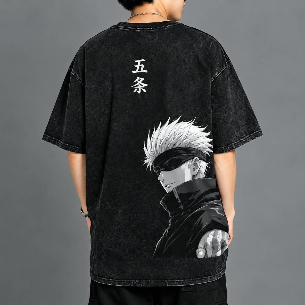 Shadow Anime Oversized T-Shirt – Black & White